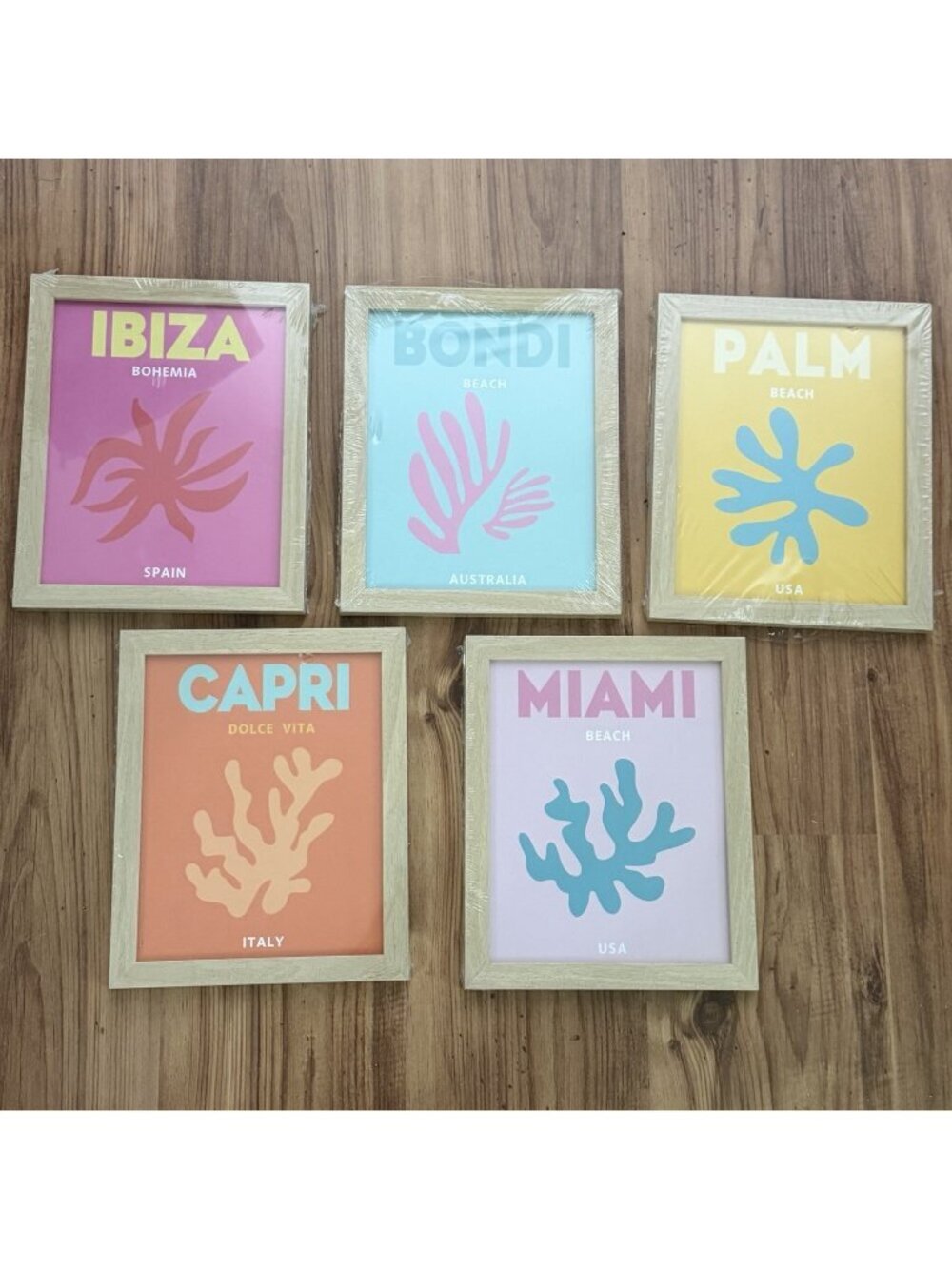 6 Travel Posters Framed Ibiza Bohemia Miami Bondi Etc Preppy Dorm Room Decor